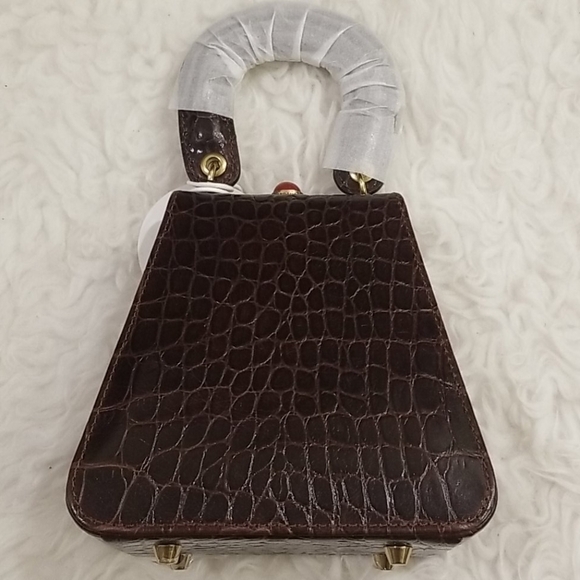 💕STAUD💕 Kenny Bag Brown Crocodile Embossed - Picture 15 of 16